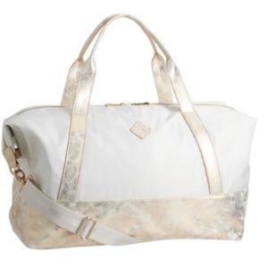 Pottery Barn SLEEPOVER DUFFLE BAG Gold Metallic